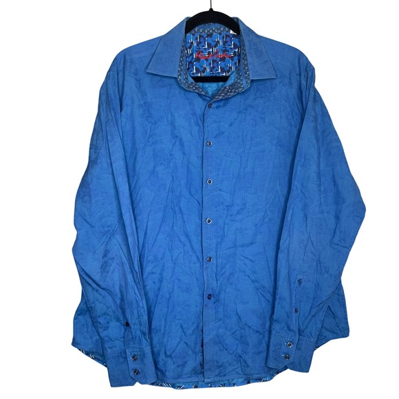 Robert Graham Mens XL Classic Fit Button Down Shirt Long Sleeve Blue - Picture 1 of 7
